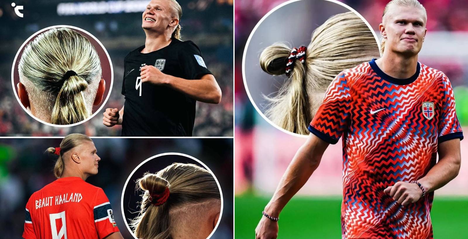 Erling Haaland Matches Hair Tie Color to Norway Kits - Footy Headlines