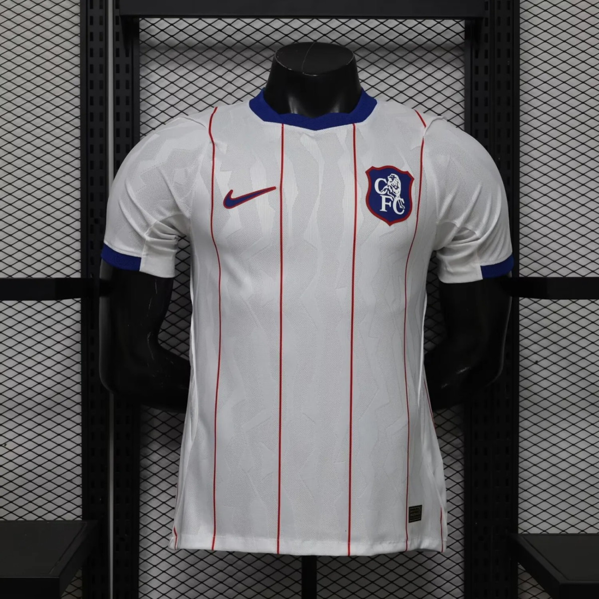 Face avant du troisième maillot Chelsea 2026-2027 blanc à rayures rouges