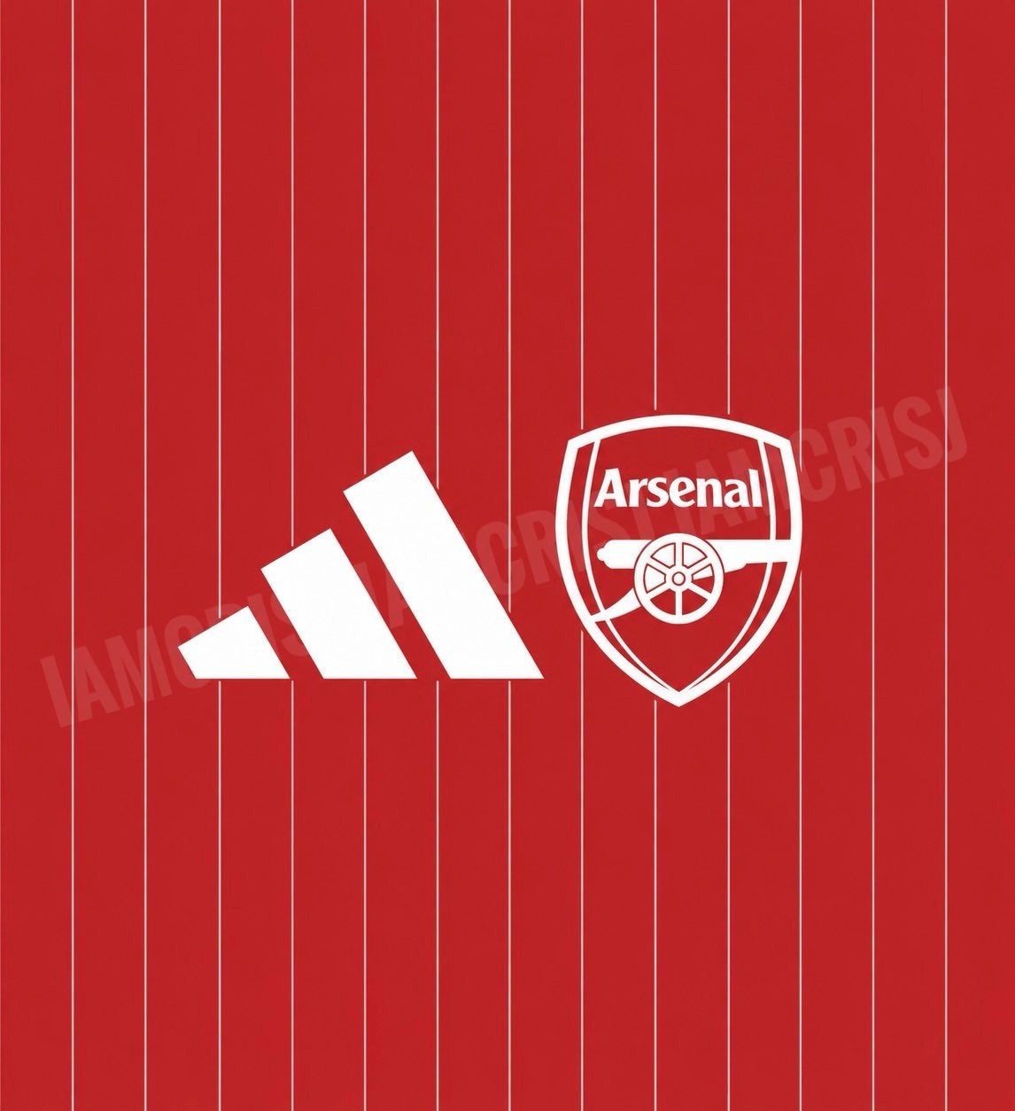 Rendu du motif à fines rayures du maillot domicile Arsenal 2027-2028