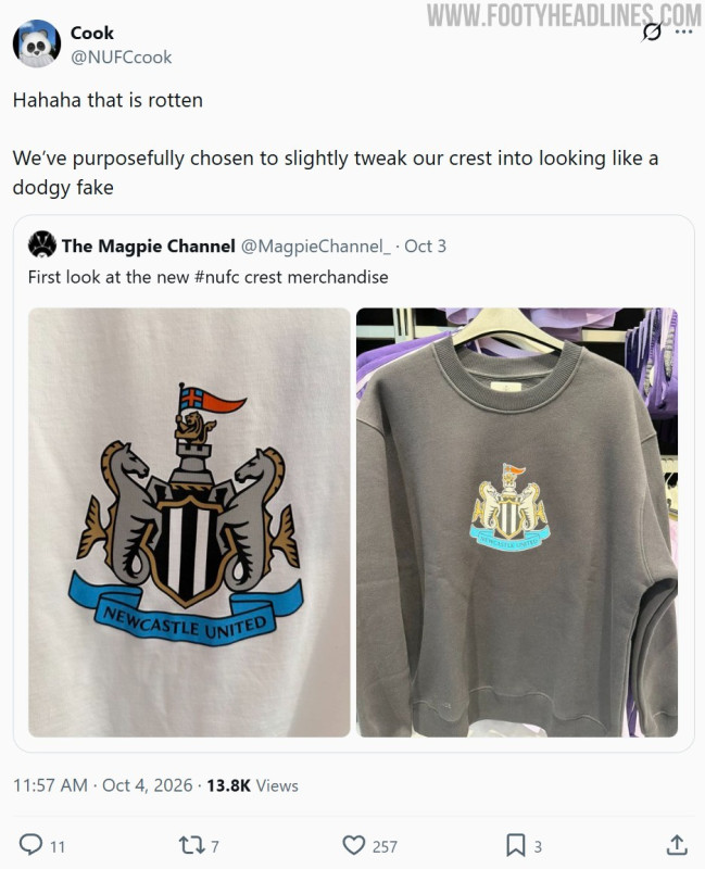 "Dodgy Fake": New Newcastle United Crest Looks Bad on First Products