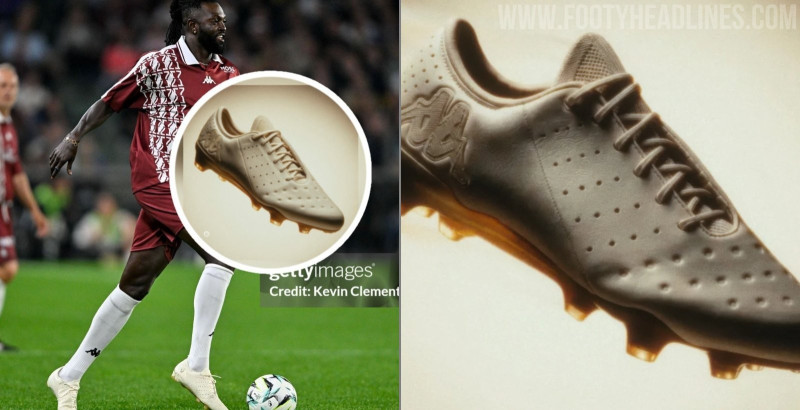 Emmanuel Adebayor usa as novas chuteiras Kappa Gyra