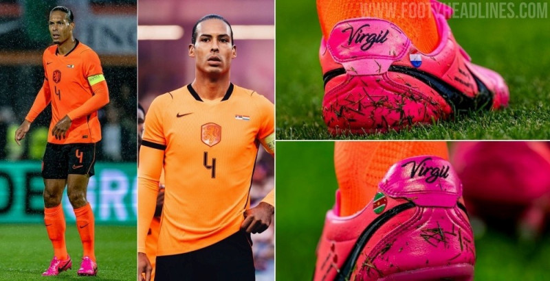 Virgil van Dijk rinde homenaje a sus raíces con unas botas Nike Tiempo personalizadas con las banderas de los Países Bajos y Surinam