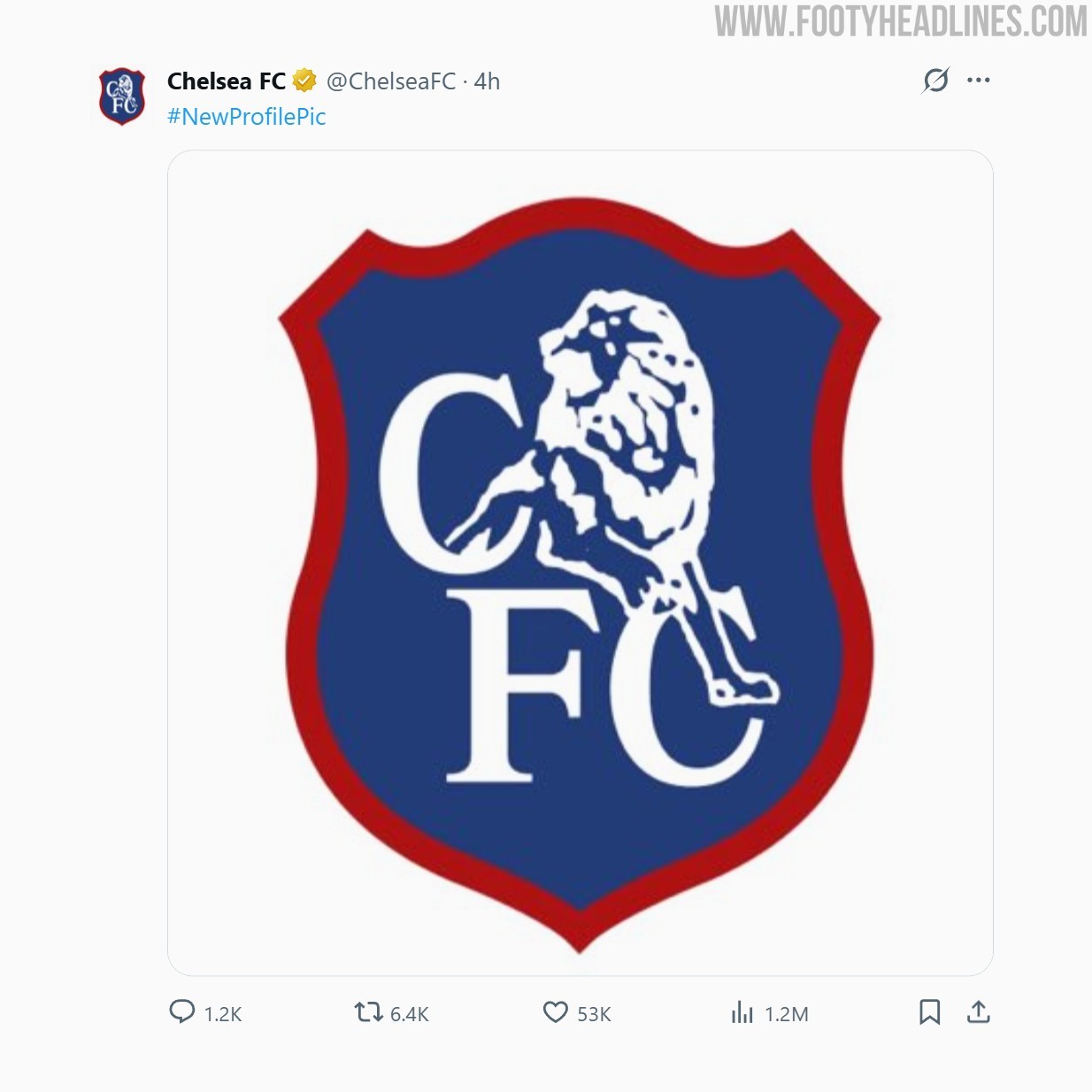Il Chelsea cambia temporaneamente lo stemma sui social in occasione del debutto della terza maglia retrò della stagione 26-27