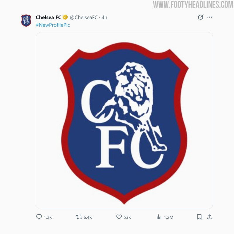 Il Chelsea cambia temporaneamente lo stemma sui social in occasione del debutto della terza maglia retrò della stagione 26-27