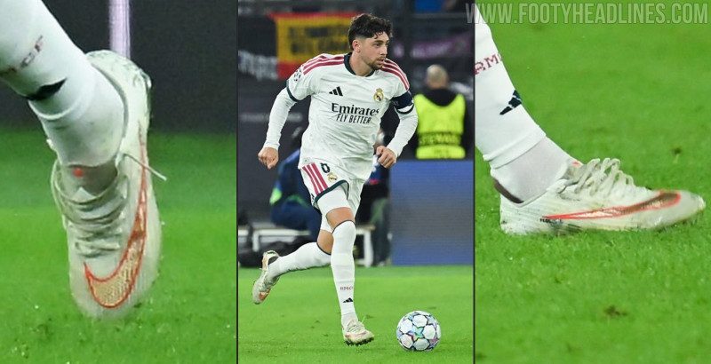 La stella del Real Madrid Federico Valverde gioca con le scarpe Mercurial completamente slacciate