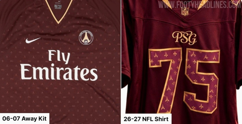Fuite du maillot Nike PSG 26-27 NFL - Inspiré du maillot emblématique de 2006-07