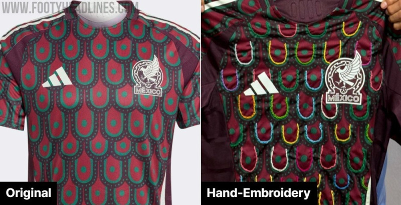 Personalização impressionante: avô borda à mão o equipamento do México 2024