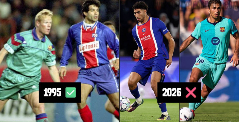 Será que o azul do PSG contra o azul-petróleo do Barcelona é mesmo um conflito de cores?