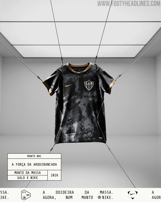 El Atlético Mineiro y Nike revelan los tres finalistas para la camiseta «Manto da Massa 26-27»