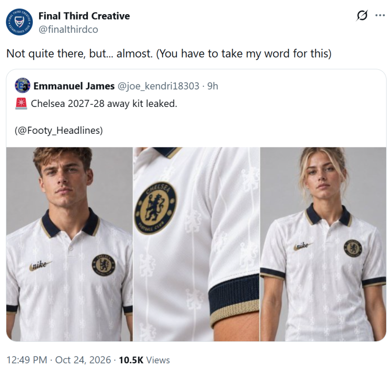 Exclusive: Chelsea 27-28 Away Kit Colors Leaked - "Design Almost There"