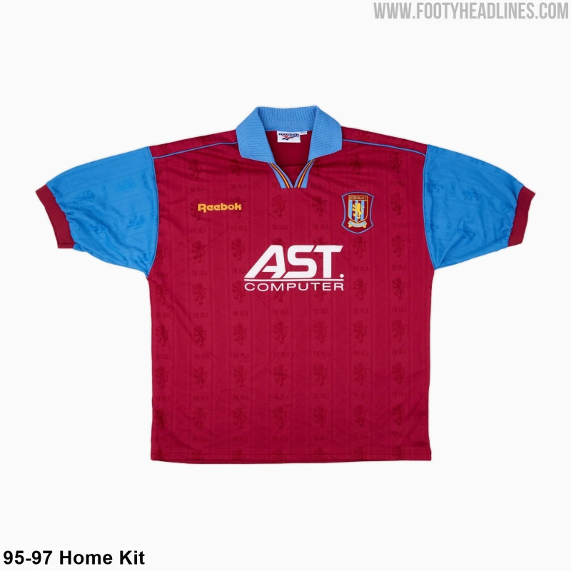 La prima maglia dell’Aston Villa 27-28 sarà sostanzialmente una riedizione di quella del periodo 1995-97