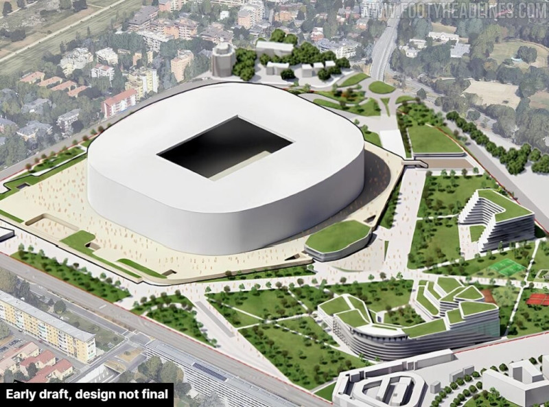 La filtrazione dei dettagli del nuovo stadio di San Siro: 71.500 posti, curve in stile “Muro Giallo” e design a podio