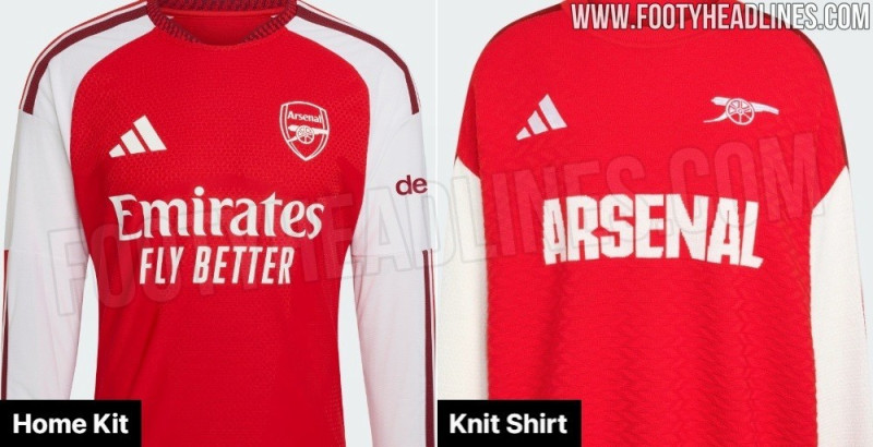 Exclusivo: Vazou a imagem da camisa de malha de manga comprida da Adidas para o Arsenal 2026