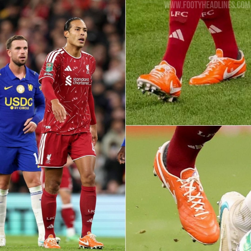 Lancio delle scarpe Nike Tiempo Ligera Pro arancioni - Indossate da Van Dijk